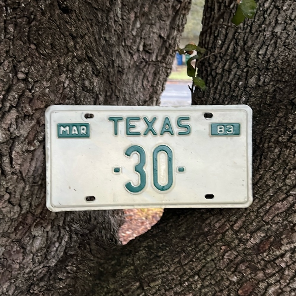 Vintage 1983 Embossed Texas License Plate